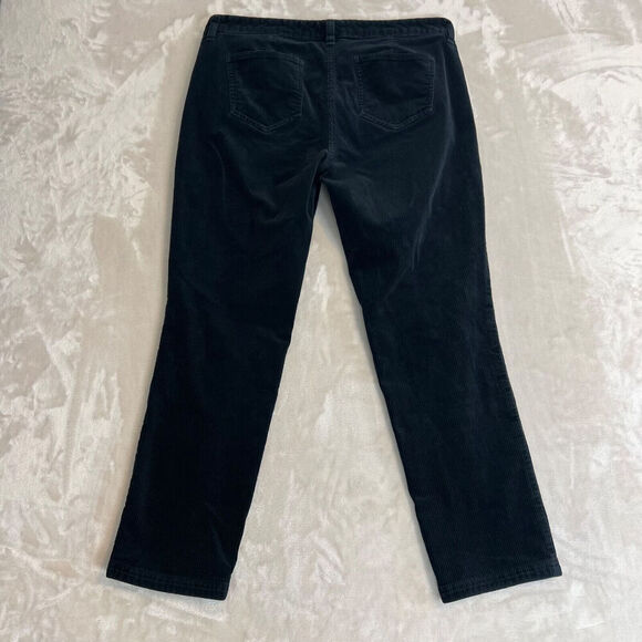 Brooks Brothers Pants Womens 12 Black Corduroy Straight Leg Mid Rise Work Career - Picture 10 of 12